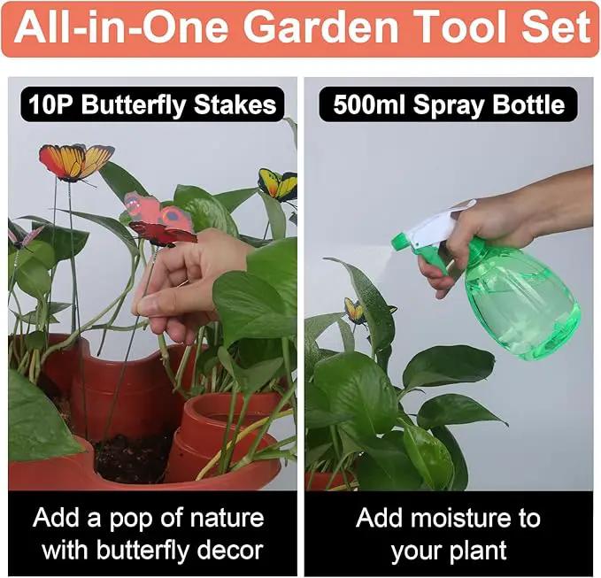 Vertical Planter, 5 Tier Stackable Strawberry Planter with Garden Tool Set, Movable Indoor/Outdoor Garden Herb Pot for Growing Vegetables and Succulents, Red by GreenHaven Gardens