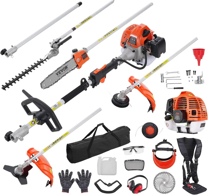 VEVOR 33CC 5-in-1 Multi-Functional Trimming Tools, Gas Hedge Trimmer, Weed Eater, String Trimmer, Brush Cutter, Edger, Pole Saw Chainsaw Pruner with Extension Pole by GreenHaven Gardens