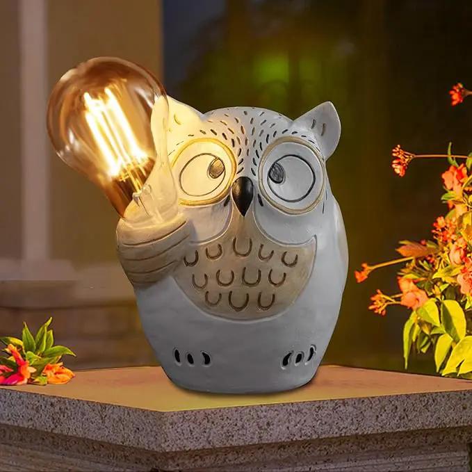 pearlstar Owl Garden Outdoor Statue, Solar Figurines Bulb LED Lights, Outdoor Garden Lawn Decorations for Porch Patio Yard Lawn, Unique Gifts for Friends and Family by GreenHaven Gardens