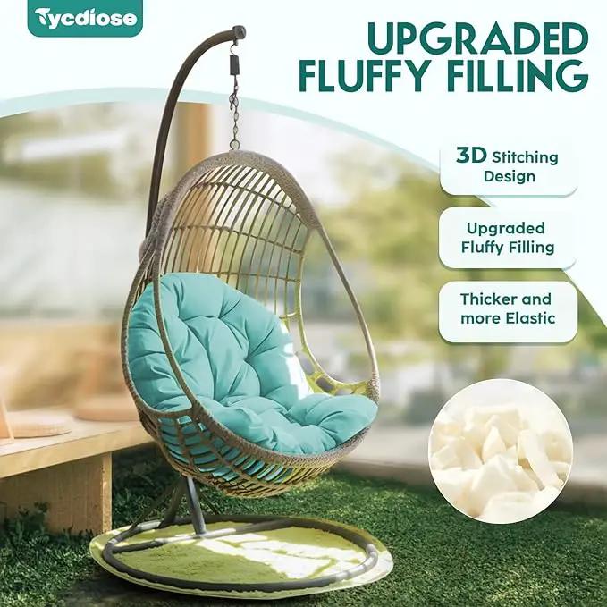 Egg Chair Cushion Replacement, Waterproof Outdoor Hanging Egg Chair Cushion Hammock Swing Chairs Cushions Pads, U-Shaped Thickened Cushions for Hanging Eggs Chairs, 47x33x7 Inches (Teal) by GreenHaven Gardens