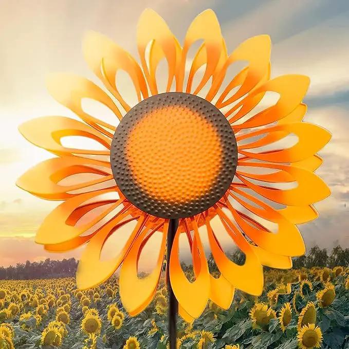 Wind Spinners for Yard and Garden Large, Wind Spinner Outdoor Metal Large, 84 Inch Wind Sculptures Birthday Gifts for Women(Double Sided Sunflower) by GreenHaven Gardens