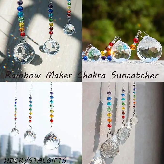 HDCRYSTALGIFTS Memorial Gift,Crystal Ball Prism Rainbow Maker Chakra Suncatcher Hanging Beads Window Sun Catcher Sympathy Gifts for Loss of Loved One,Set of 3 by GreenHaven Gardens