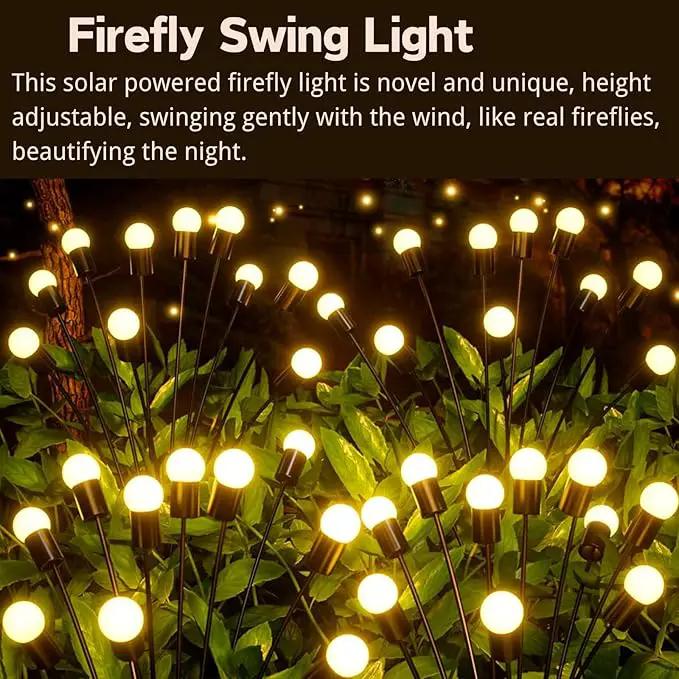 OZS 12Pack Total 96LED Solar Garden Lights - Solar Lights Outdoor, Solar Firefly Lights, Solar Swaying Light, Sway by Wind, Solar Lights Waterproof for Garden Patio Pathway Decoration(Warm White) by GreenHaven Gardens