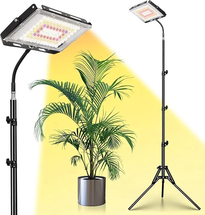 LBW Stand Grow Lights for Indoor Plants, Full Spectrum 96 LEDs Plant Grow Light, Upgraded Floor Grow Lamp with Adjustable Tripod Stand 21-68in, On/Off Switch,Ideal for Tall Large Houseplant Growing by GreenHaven Gardens