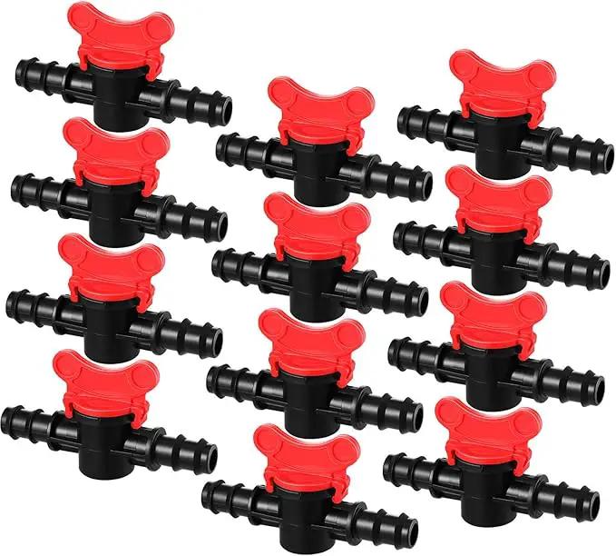 Drip Irrigation Switch Valve Gate Valves for 1/2 Inch Double Male Barbed Valve (12) by GreenHaven Gardens