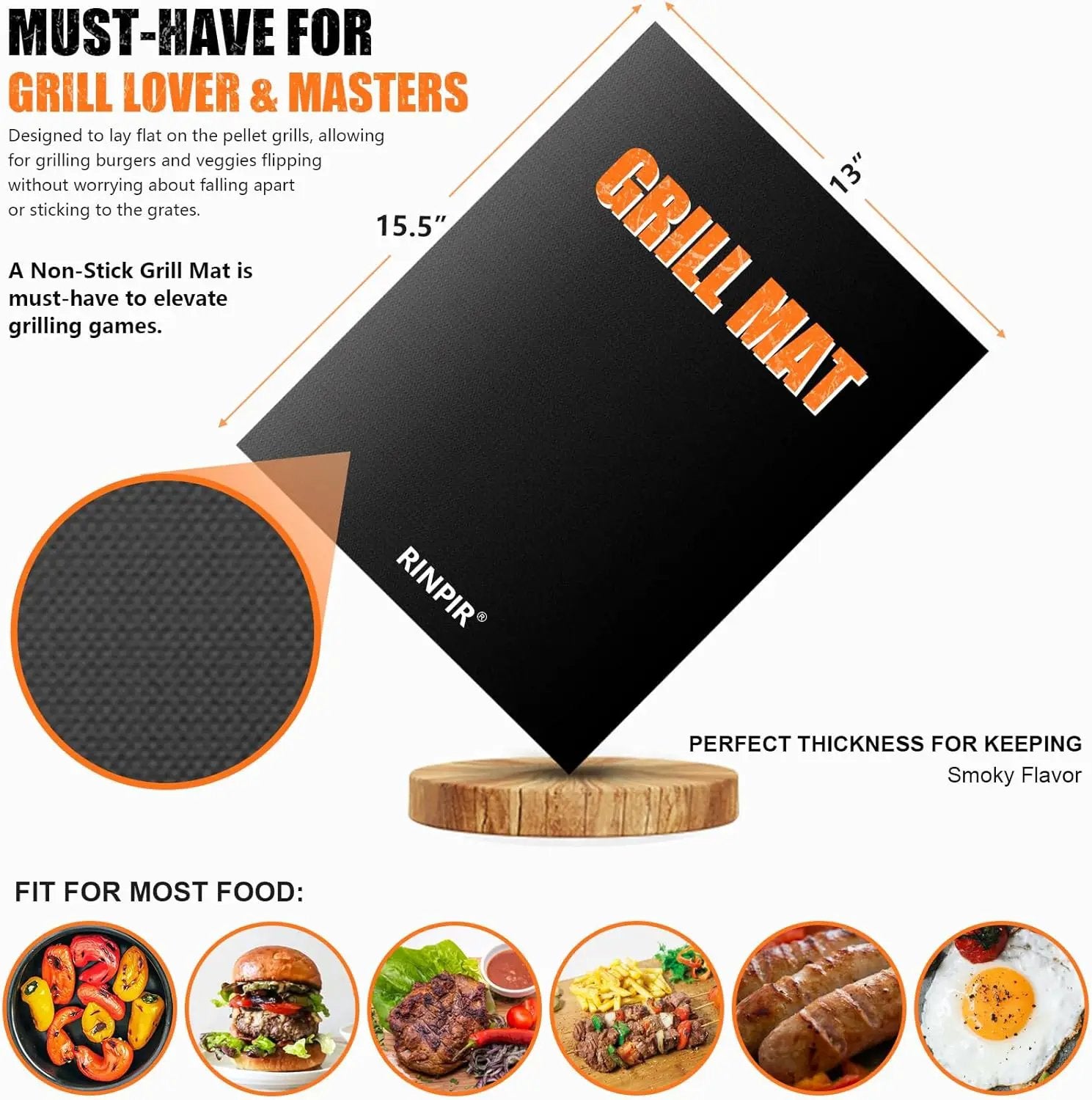 31pcs BBQ Grill Accessories Set for Men Dad, Heavy Duty Grilling Tools Gifts for Fathers Day, Stainless Steel BBQ Utensils Kit with Mats, Grill Brush in Carrying Bag Black by GreenHaven Gardens