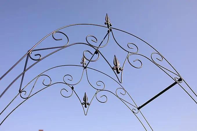 Steel Garden Arch, 8'1" High x 4'2" Wide, Garden Arbor for Various Climbing Plant, Outdoor Garden Lawn Backyard by GreenHaven Gardens