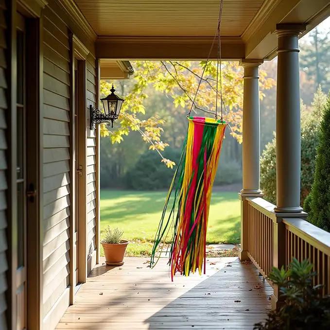 Satin Ribbon Windsock Streamer, Outdoor Decorations for Your Patio, Garden, Yard, Dock and Camper, 41-Inch, WS41-HHL by GreenHaven Gardens