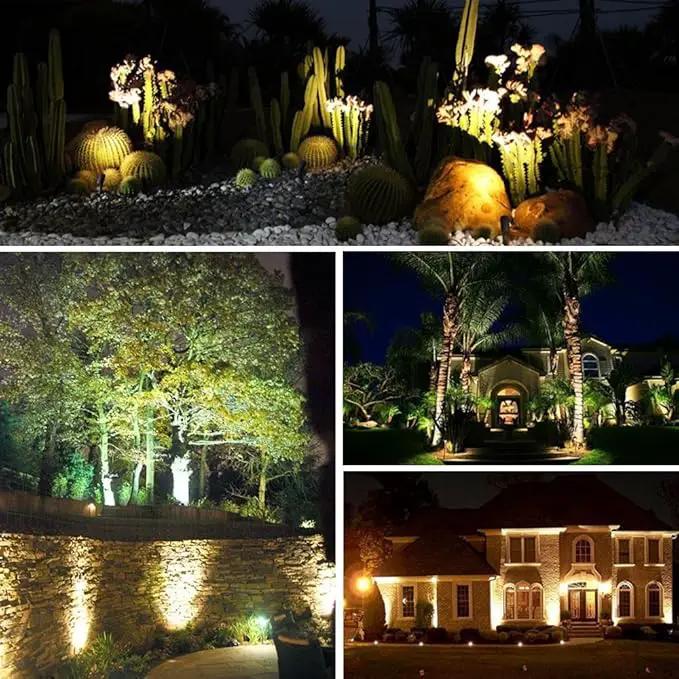 Pack of 2, Outdoor LED Landscape Lights Waterproof Spotlight with Spike Stand and Plug for Driveway, Outdoor Lawn Lighting, Flood Garden, Yard (9W Warm White) by GreenHaven Gardens