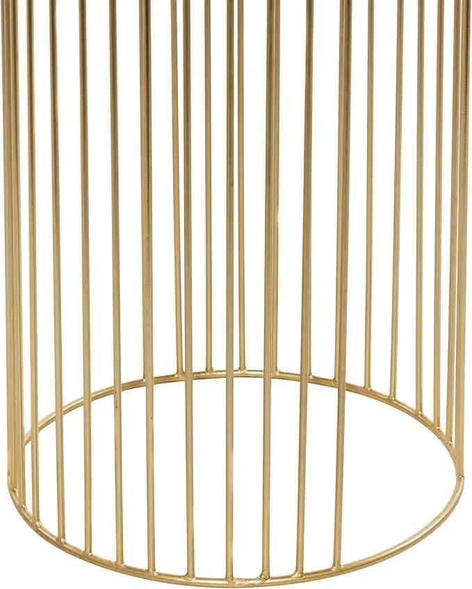 Deco 79 Metal Indoor Outdoor Planter Deep Recessed Dome Large Planter Pot with Elevated Caged Stand, Set of 3 Planters 24", 20", 16"H, Gold by GreenHaven Gardens