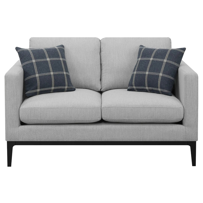 Apperson Upholstered Track Arm Loveseat Light Grey by Unique Piece Furniture