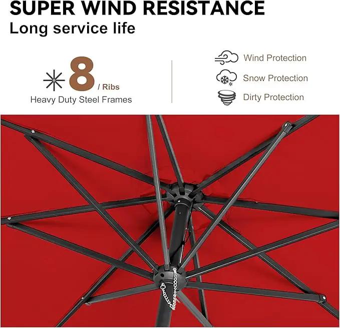 10ft Outdoor Patio Umbrella - Table Umbrella Waterprool UV Protection, Sombrillas de Patio with Push Button Tilt&Crank, Sun Umbrella for Pool, Porch, Garden, Deck, Backyard(Red) by GreenHaven Gardens