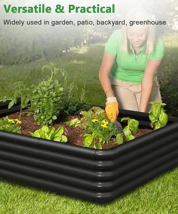 3.0x1.8x1.0ft Raised Garden Bed Kit, Rustproof PP Material Garden Box, Flower Bed with Tool-Free Assembly Design, Rectangular Planter Boxes for Outdoor Vegetables Flower Fruit Herb, Black by GreenHaven Gardens