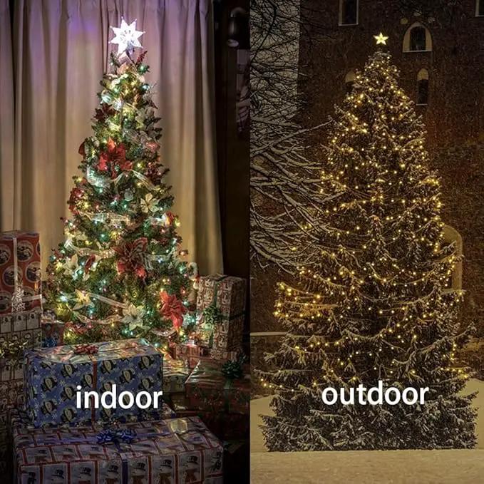 Outdoor String Lights, 300 LED 108Ft Christmas Light with Remote, 8 Lighting Modes, Powered Plug for Wedding Party Garden Tree Yard Indoor Decorations, Warm White by GreenHaven Gardens
