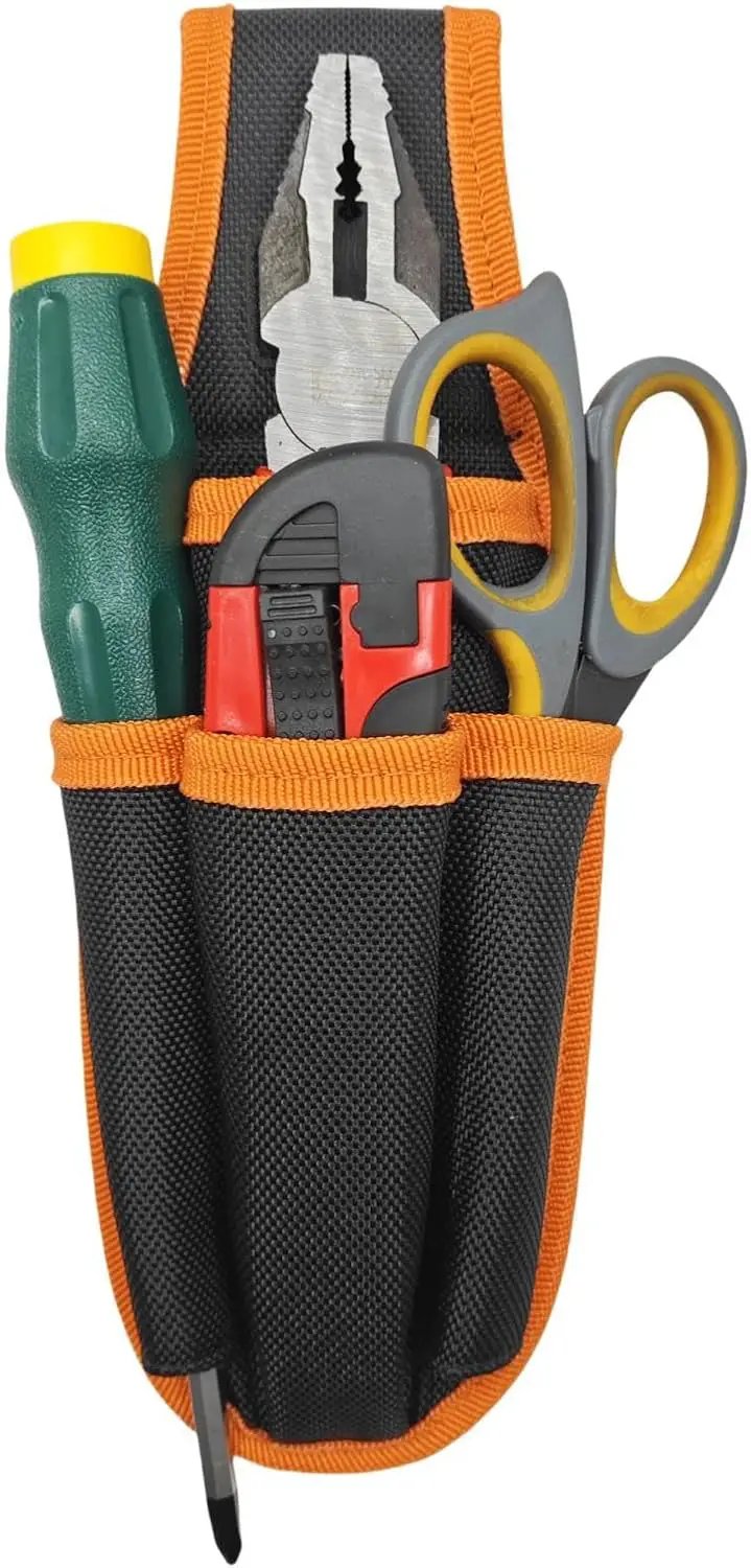 Small Tool Pouches with Belt Clip,Electrician Tool Bag,Tool Pouch for Belt,Tool Organizer Holster with 4 Pockets by GreenHaven Gardens