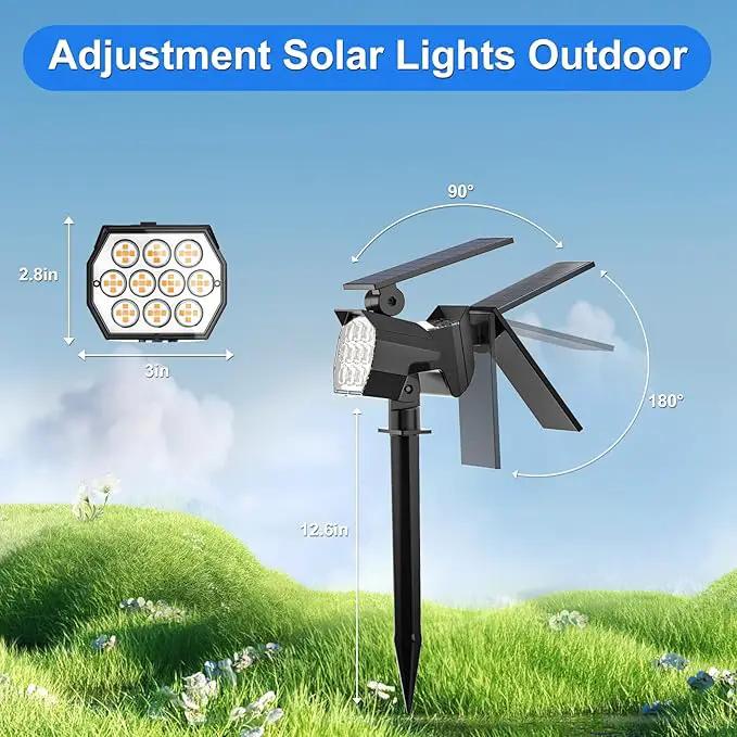 Solar Spot Lights Outdoor, [8 Pack/50LED] Solar Lights Outdoor Waterproof IP67, Dusk-to-Dawn 3 Lighting Modes Adjustable Landscape Spotlight for Garden, Yard, Pathway by GreenHaven Gardens