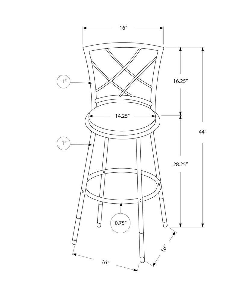 Swivel Stool Bar Height, Contemporary & Modern Style (Set of 2) by Unique Piece Furniture