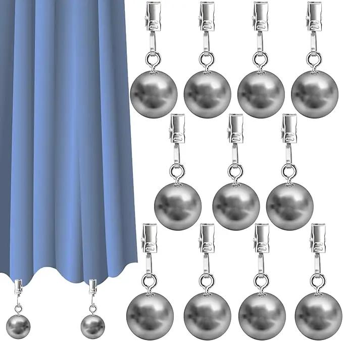 10 Pack Heavy Duty Curtain Weights, Heavy Weights for Outdoor Curtains of Pergola Patio Gazebo Cabana, Stainless Steel Weight Clip Down Curtain, Garden Flag, Shower Curtain, Tablecloth by GreenHaven Gardens