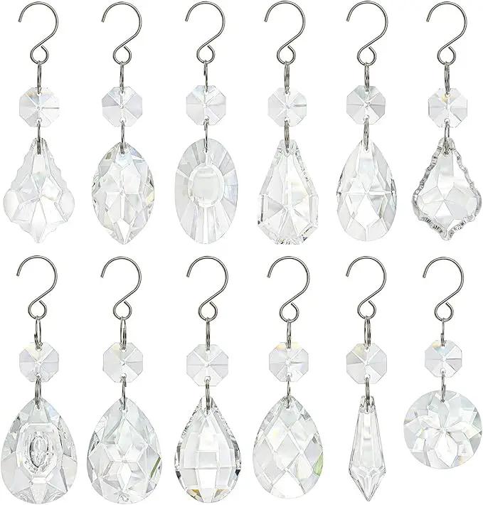KANPURA 12pcs Glass Crystal Chandelier Prisms,Rainbow Hanging Crystals Suncatcher for Window,Home Decor(Clear) by GreenHaven Gardens