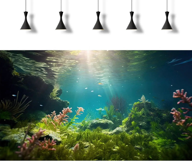 Ocean Floor Fish Tank Background Under The Sea Aquarium Background Underwater Aquatic Plants Sunray Terrarium Backgrounds Deep Sea Rock Tropical Aquarium Fish Tank Backgrounds Decors 72x18in by GreenHaven Gardens