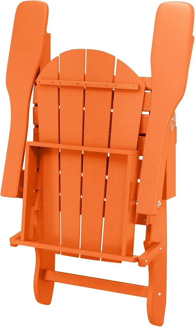 Westin Outdoors Laguna WO Home Furniture Adirondack Chair 4 PC Set Classic Outdoor Patio Folding Chair for Bon Fire Pit Lawn Backyard Beach Plastic Weather-Resistant (Orange) by GreenHaven Gardens