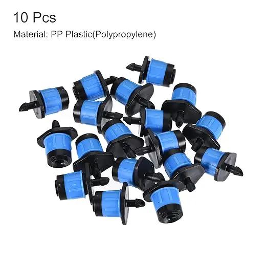 MECCANIXITY Drip Emitters Fan Shape Adjustable 360 Degree Blue for 1/4" Irrigation Tube Hose 10pcs by GreenHaven Gardens
