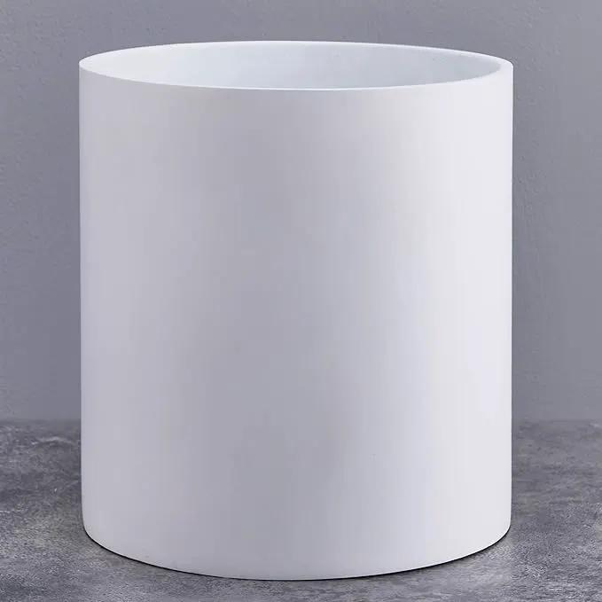 FaithLand Plant Pot 12 inch - Perfectly Fits Mid-Century Modern Plant Stand - Drainage Plug and Drainage Mesh Screen - Matte White by GreenHaven Gardens
