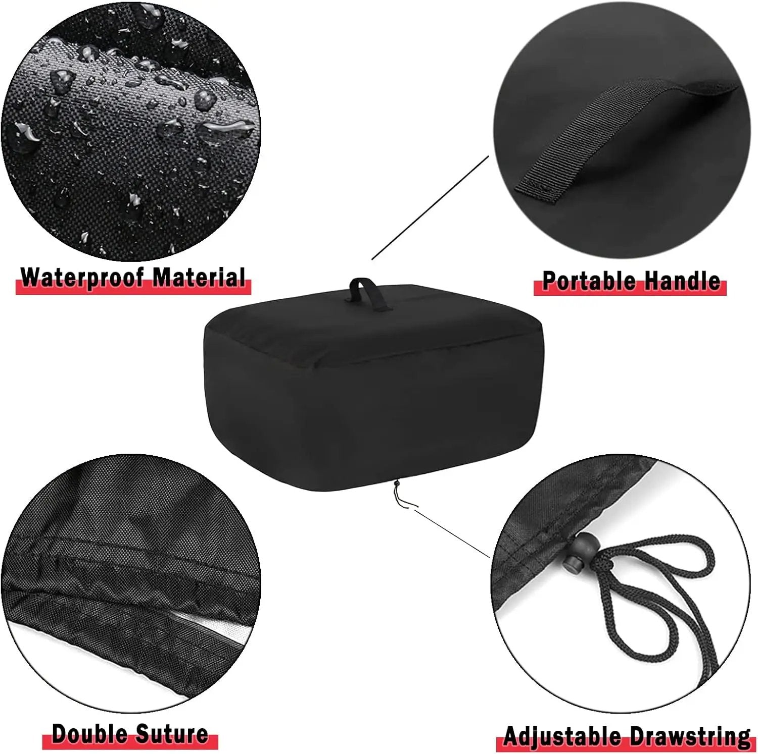 Kingling Pizza Oven Cover for Cuisinart CPO-600 Pizza Oven/CGG-306 Grill, Waterproof Portable Outdoor Grill Cover - 28.5''L x 18.5''W x 14.5''H by GreenHaven Gardens