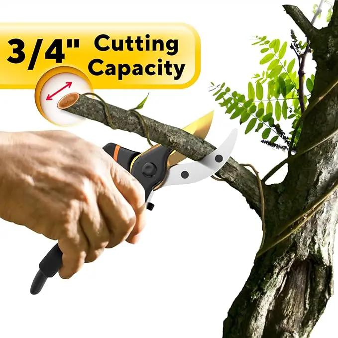 Premium Bypass Pruning Shears for your Garden - Heavy-Duty, Ultra Sharp Pruners w/Soft Cushion Grip Handle Made with Japanese Grade High Carbon Steel - Perfectly Cutting Through Anything in Your Yard by GreenHaven Gardens