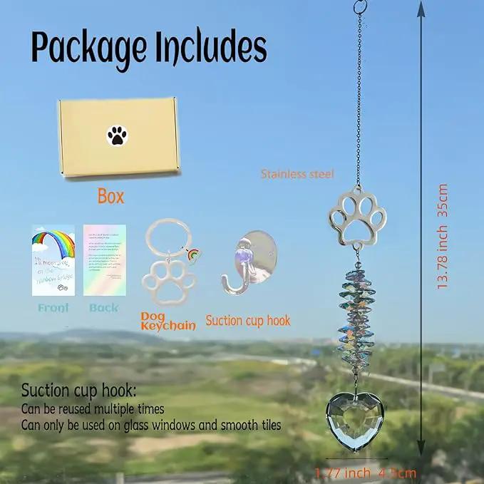 Dog Memorial Suncatcher Colorful Sunlight, Dog Memorial Gifts, Rainbow Impressions for Pet Loss, Pet Sympathy, Thoughtful Dogs and Cats Remembrance, Bereavement Gifts by GreenHaven Gardens