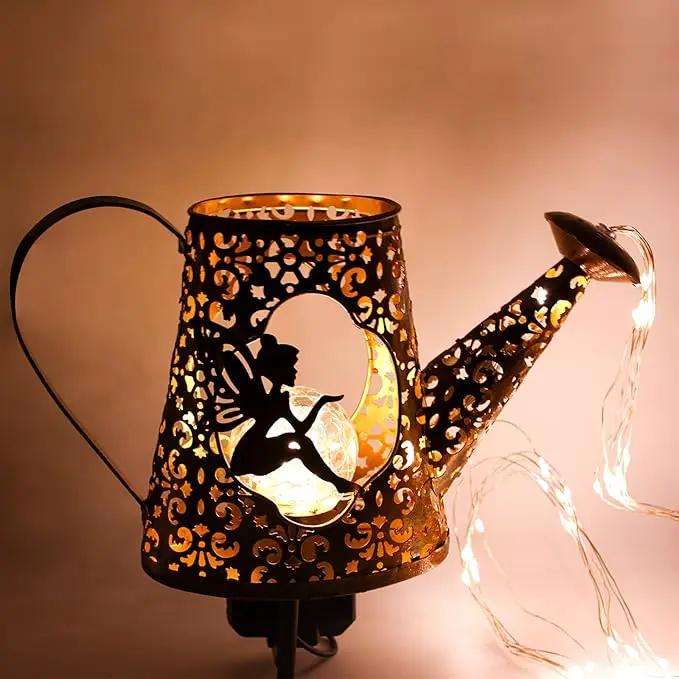 YJFWAL Solar Watering Can with Warm White LED Lights Outdoor Waterproof Fairy Garden Decor for Pathway, Yard, Lawn, Patio Perfect Decorations Gardening Gifts, Birthday Present for Women, Mom, Grandma by GreenHaven Gardens