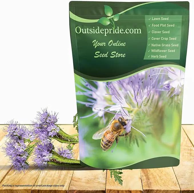 Outsidepride Lacy Phacelia Seeds for Planting - 1 Lb. Annual, Drought-Tolerant Wildflower Seeds with Light Violet Flowers, Ideal for Pollinator Gardens, Erosion Control, & Attracts Bees & Butterflies by GreenHaven Gardens