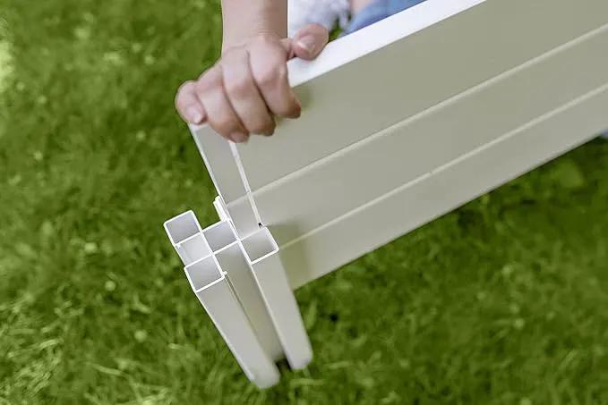 Vita Classic 4 Foot x 4 Foot x 11 inch White Vinyl Raised Modular Garden Bed, White, PVC, BPA and Pthalate Free, VT17108 by GreenHaven Gardens