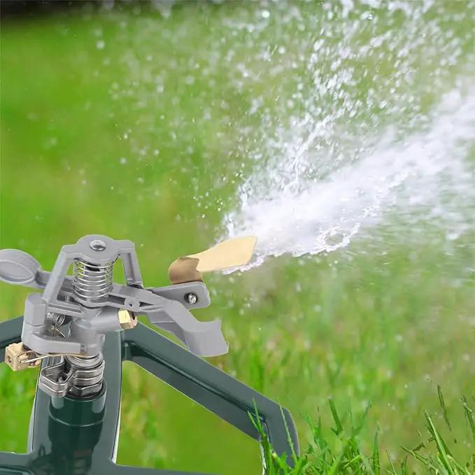 Metal Sprinklers for Yard Heavy Duty Zinc Alloy Pulsating Impact Sprinkler, Adjustable Rainbird Sprinkler Head with Metal Base, Sprinkler System for Lawn Yard Large Area Garden by GreenHaven Gardens