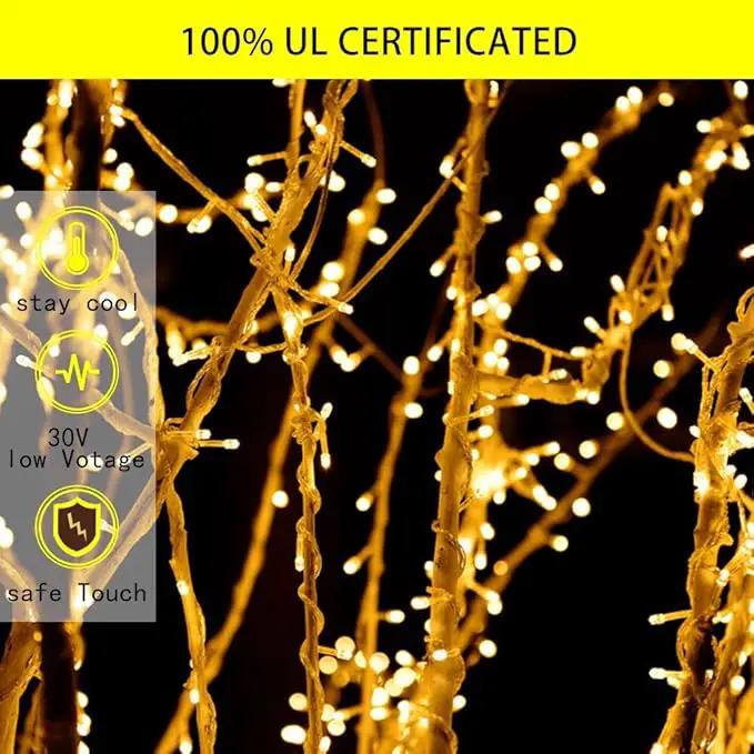Christmas Decoration Lights, Outdoor Christmas String Lights 320 LED 11.5 Ft Waterfall Tree Lights with Big Star Topper 8 Light Modes for Christmas New Year Holiday Garden Yard Indoor Outdoor Decor by GreenHaven Gardens