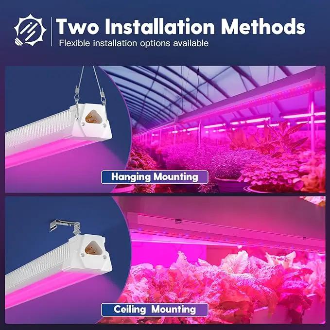 FREELICHT 1 Pack 4FT LED Grow Light, 40W (250W Equivalent), Red Blue (660nm+460nm) Full Spectrum Grow Light for Indoor Plants, Linkable Plug in Plant Growing Lamps for Hydroponic Seeding Veg Flower by GreenHaven Gardens