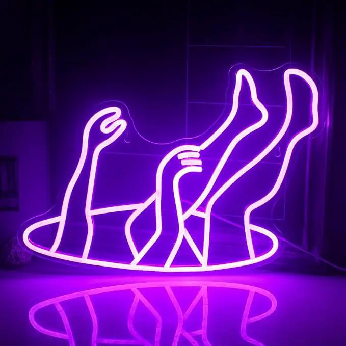 WLHOPE Falling Man Neon Sign Falling into Hole Neon Light Purple LED Neon Signs for Wall Decor USB Drop Into Neon Light Signs for Bedroom Home Bar Man Cave Game Room Party,Gift for Boys by GreenHaven Gardens