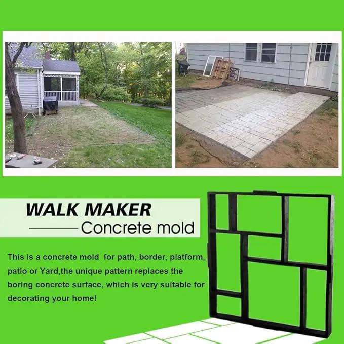 CJGQ 20"x20"x1.8" Plus Size Walk Maker Reusable Concrete Path Maker Molds Stepping Stone Paver Lawn Patio Yard Garden DIY Walkway Pavement Paving Moulds (8-Grid) by GreenHaven Gardens