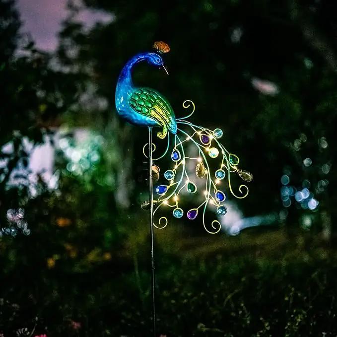 DREAMSOUL Metal Peacock Garden Solar Lights Outdoor Decorative Garden Stake Lights- Waterproof Peacock Solar Landscape LED Path Light Patio Yard Lawn Outside Decoration by GreenHaven Gardens