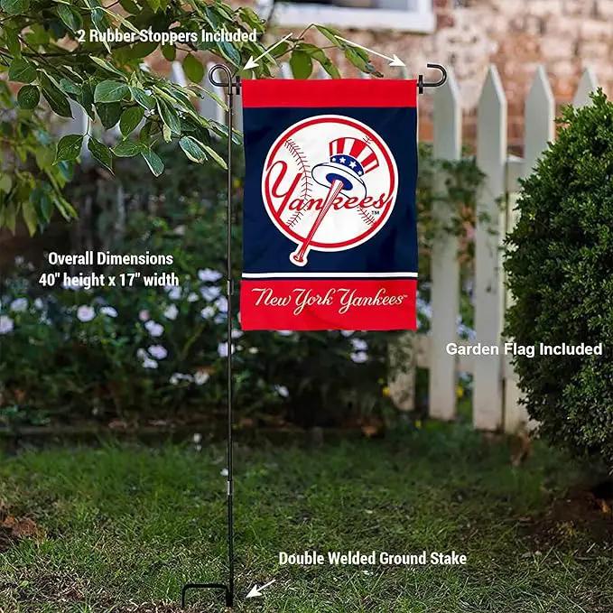 WinCraft NY Yankees Throwback Retro Garden Flag and Pole Stand Mount by GreenHaven Gardens