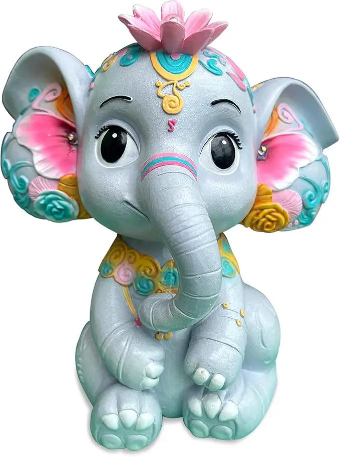 Solar Garden Outdoor Statue Elephant with 4 LED Lights,Lawn Decor Statue for Patio, Balcony,Yard Ornament,Ideal Gift for Christmas,Women,Mom,Grandma,Birthday or Unique Housewarming by GreenHaven Gardens