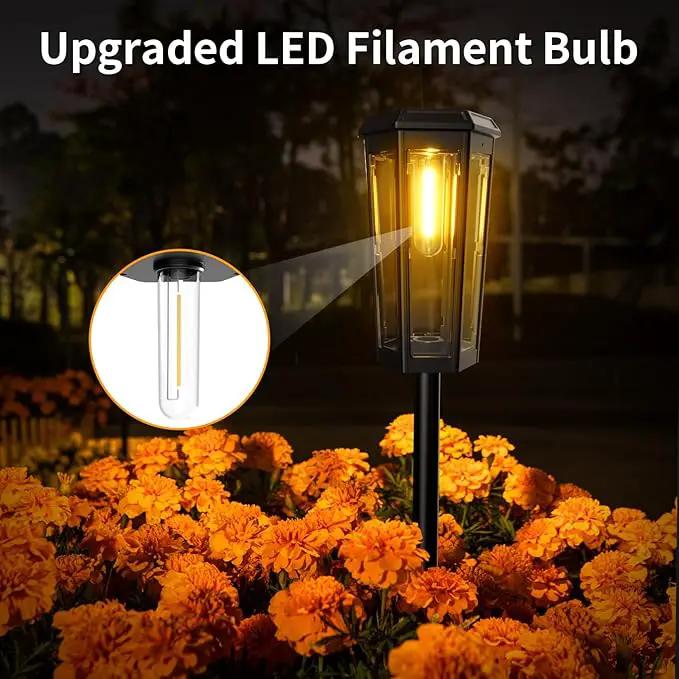 KINKAI Solar Pathway Lights Outdoor - 6 Pack Solar Garden Lights Driveway Light Landscape Lighting for Outside Walkway Patio Sidewalk Yard (Warm Light) by GreenHaven Gardens