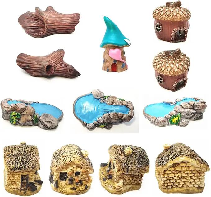 HYG Miniature Fairy Garden Accessories, Figurines, Landscape Set, Potted Horticulture Ornaments for Decoration by GreenHaven Gardens