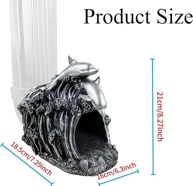 Dolphin Statue 3" x 4" Gutter Downspout Extension,Garden Outdoor Animal Decor Sculpture, Gutter Diverter Rain, Splash Block, Decorative Gutter Extender Diverter Ornament by GreenHaven Gardens
