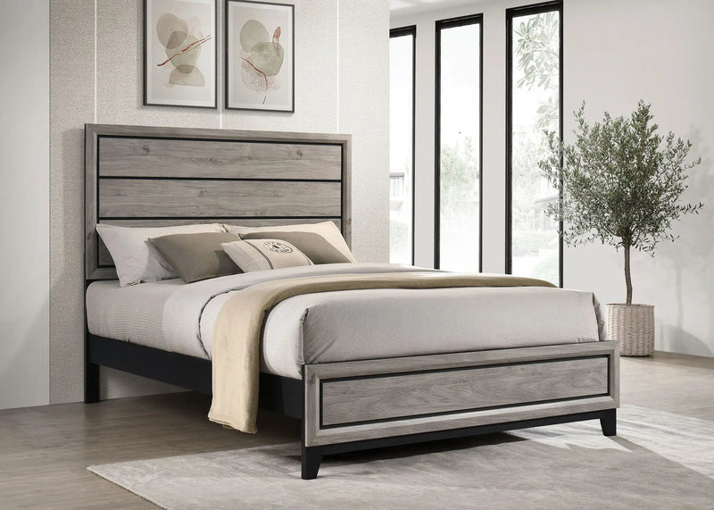 Valen Wood Queen Panel Bed Light Taupe by Unique Piece Furniture