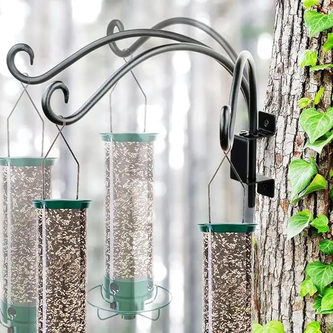 Swivel Bird Feeder Hanger Hook: Swivel Hanging Plant Bracket Outdoor - Wall Mount Swivel Hanging Hook for Bird Feeder 12Inch 2Packs by GreenHaven Gardens