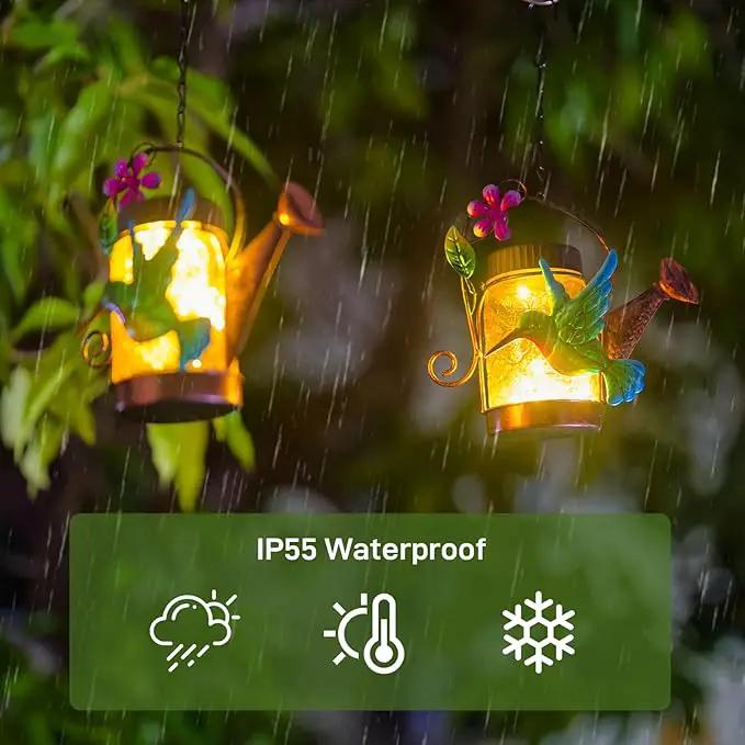 2 Pack Solar Lanterns Outdoor Waterproof Kettle Hanging Solar Lantern, Watering Jar Outdoor Solar Lanterns with Hummingbird Decor for Yard Garden Tree by GreenHaven Gardens
