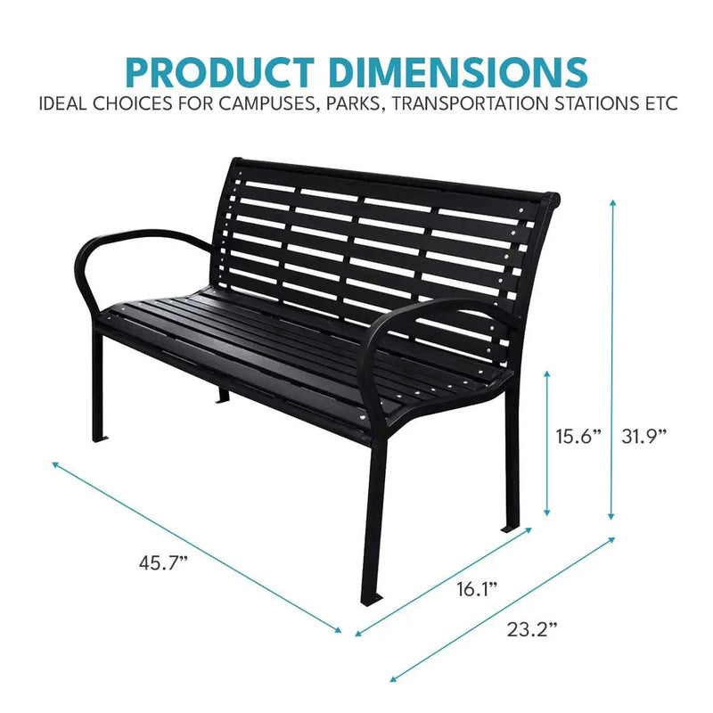 Patio Bench Steel - Black by Unique Piece Furniture
