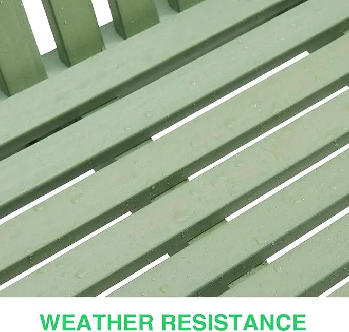 Psilvam Garden Bench, 2-Person Poly Lumber Patio Bench, All-Weather Outdoor Bench That Never Rot, Memorial Bench, Suit for Garden, Porch and Park (Green) by GreenHaven Gardens
