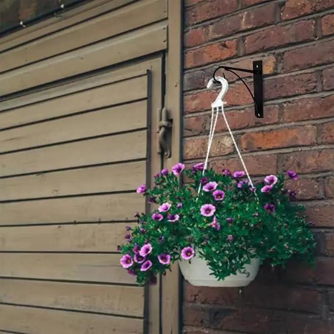 Simply Style Metal Hanging Plant Brackets 10inch, Pack of 2, Wall Mount Plant Hangers, Planter Hooks for Flower Baskets, Bird Feeders in Corridor/Patio/Porch/Garden by GreenHaven Gardens